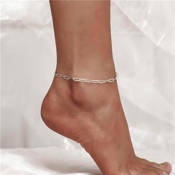 925 Sterling Silver Ankle Bracelet Multilayer Anklets for Women Satellite, Star - Picture 2 of 7